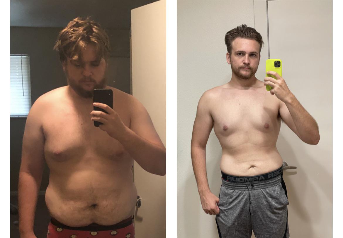 62 lbs Weight Loss Before and After 6 foot 1 Male 245 lbs to 183 lbs