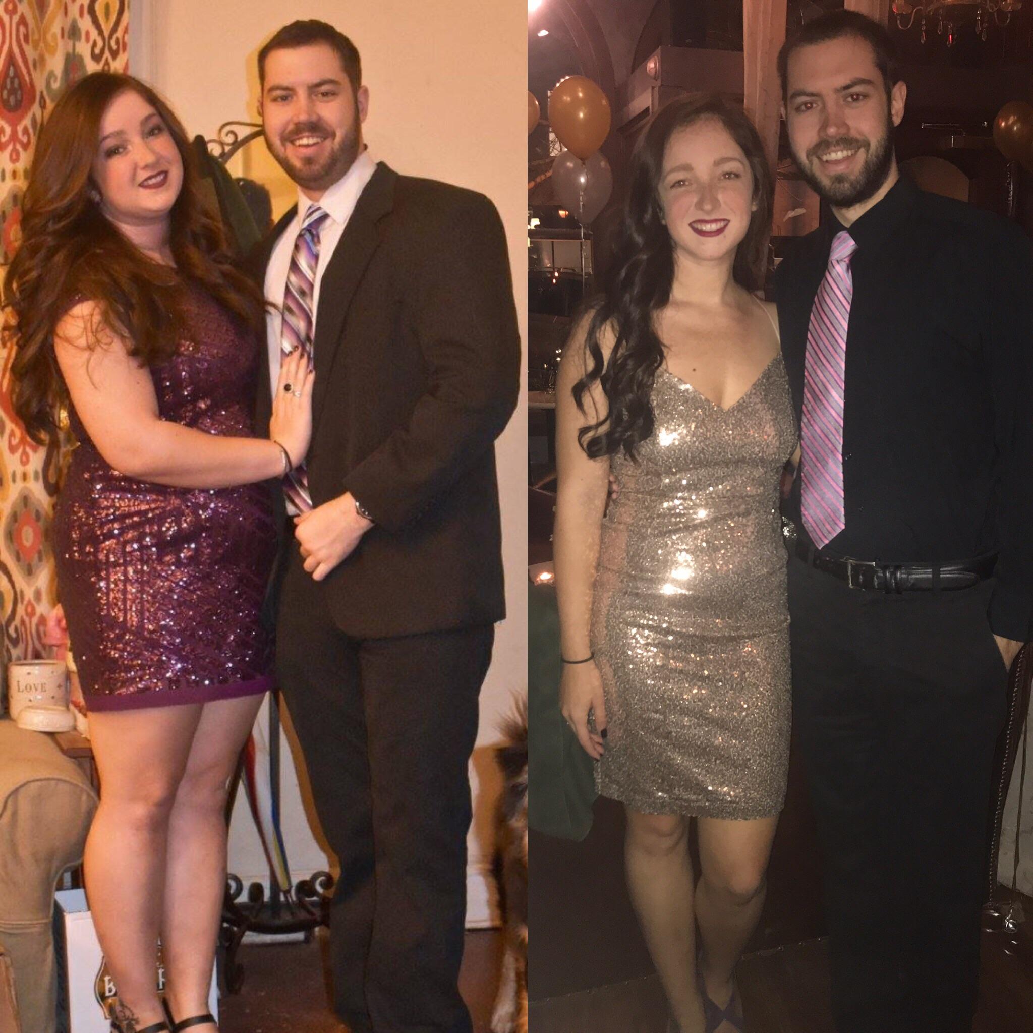 70 lbs Fat Loss Before and After 5'5 Female 216 lbs to 146 lbs
