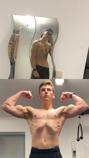6 feet 1 Male Before and After 25 lbs Weight Gain 145 lbs to 170 lbs