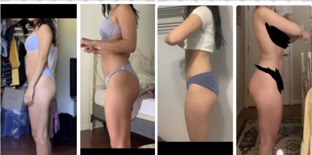 5 foot 6 Female Before and After 4 lbs Fat Loss 131 lbs to 127 lbs