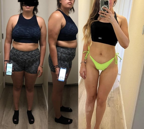 5'7 Female 54 lbs Fat Loss Before and After 192 lbs to 138 lbs