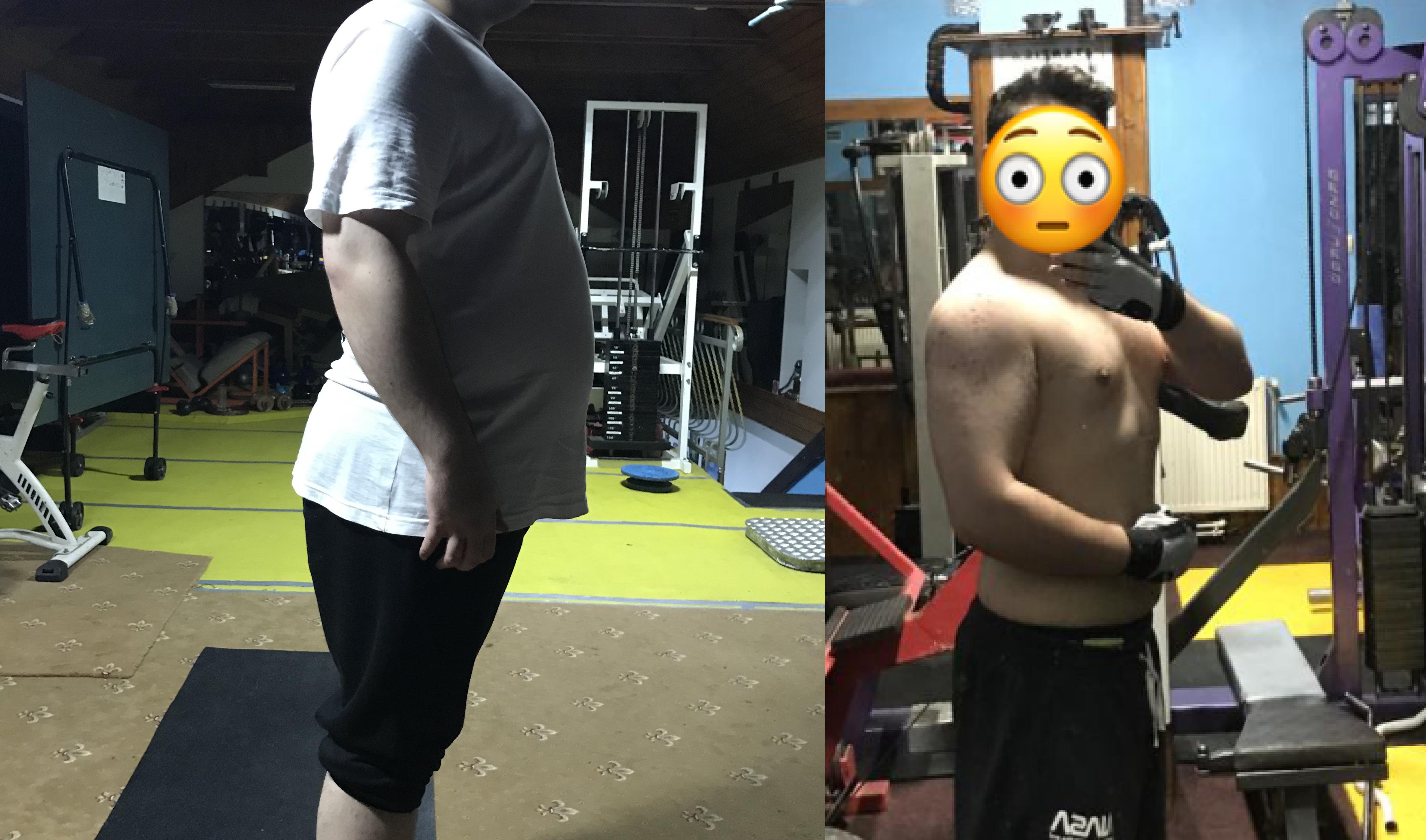 6 foot Male Before and After 51 lbs Weight Loss 260 lbs to 209 lbs