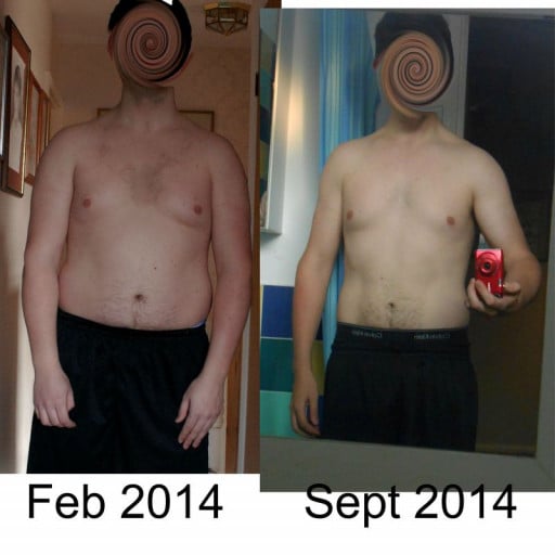 A picture of a 6'0" male showing a weight loss from 212 pounds to 167 pounds. A respectable loss of 45 pounds.