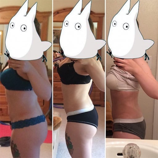 Before and After 15 lbs Weight Loss 4 foot 10 Female 124 lbs to 109 lbs
