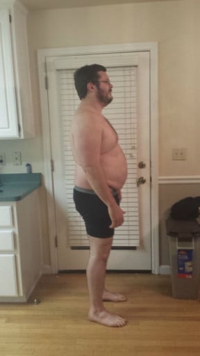 A picture of a 6'2" male showing a snapshot of 268 pounds at a height of 6'2