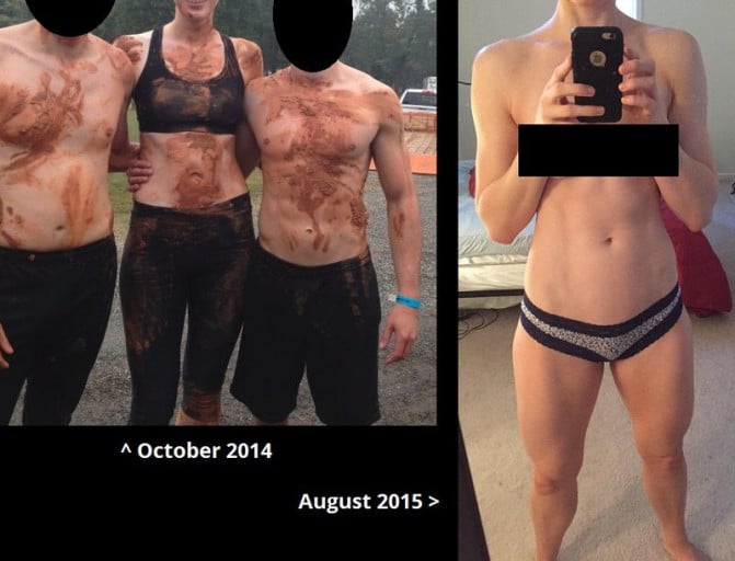 Before and After 20 lbs Muscle Gain 6'1 Female 150 lbs to 170 lbs