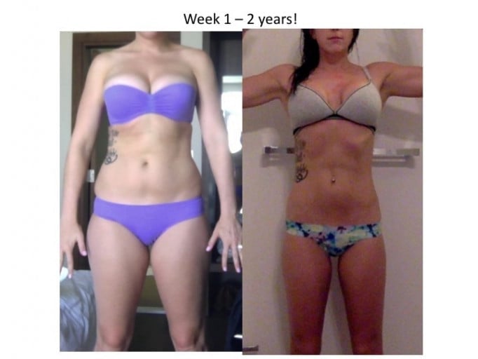 5'10 Female 30 lbs Fat Loss Before and After 175 lbs to 145 lbs