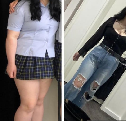 49 lbs Weight Loss 6 foot 5 Female 223 lbs to 174 lbs