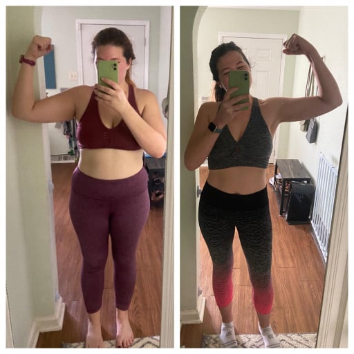 5 feet 3 Female 30 lbs Weight Loss Before and After 165 lbs to 135 lbs