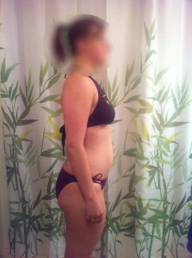 A picture of a 5'6" female showing a snapshot of 155 pounds at a height of 5'6