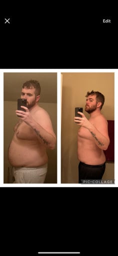 6 feet 1 Male 30 lbs Weight Loss Before and After 250 lbs to 220 lbs