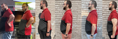 5 feet 10 Male Before and After 80 lbs Weight Loss 299 lbs to 219 lbs
