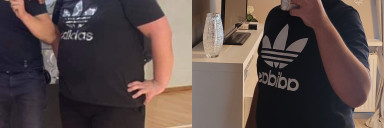 Before and After 60 lbs Fat Loss 5'9 Male 300 lbs to 240 lbs