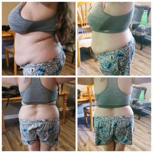 5 foot 1 Female Before and After 15 lbs Fat Loss 213 lbs to 198 lbs