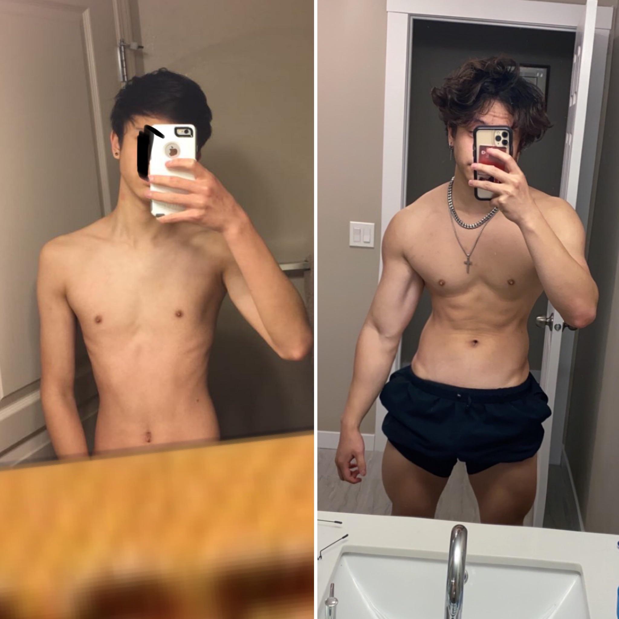 5 foot 9 Male Progress Pics of 62 lbs Muscle Gain 110 lbs to 172 lbs