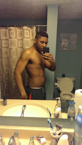 A progress pic of a 5'0" man showing a weight cut from 235 pounds to 182 pounds. A net loss of 53 pounds.