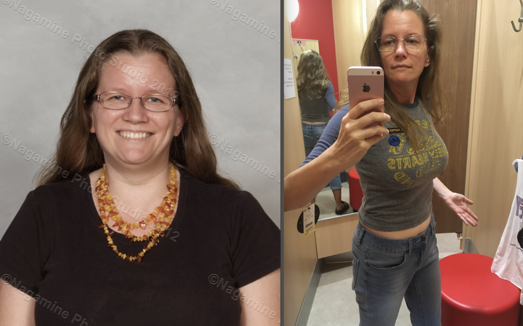 65 lbs Fat Loss Before and After 5'4 Female 185 lbs to 120 lbs