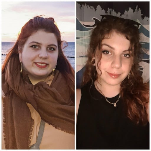 5 foot 5 Female Before and After 66 lbs Fat Loss 264 lbs to 198 lbs