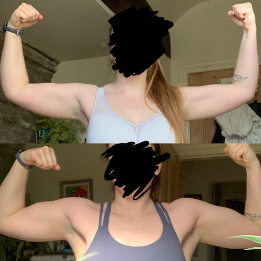 Before and After 13 lbs Weight Loss 5'8 Female 196 lbs to 183 lbs