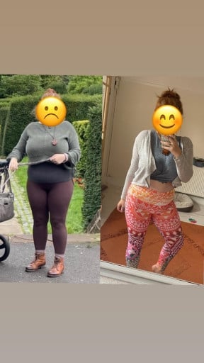 5 foot 3 Female Before and After 23 lbs Fat Loss 192 lbs to 169 lbs