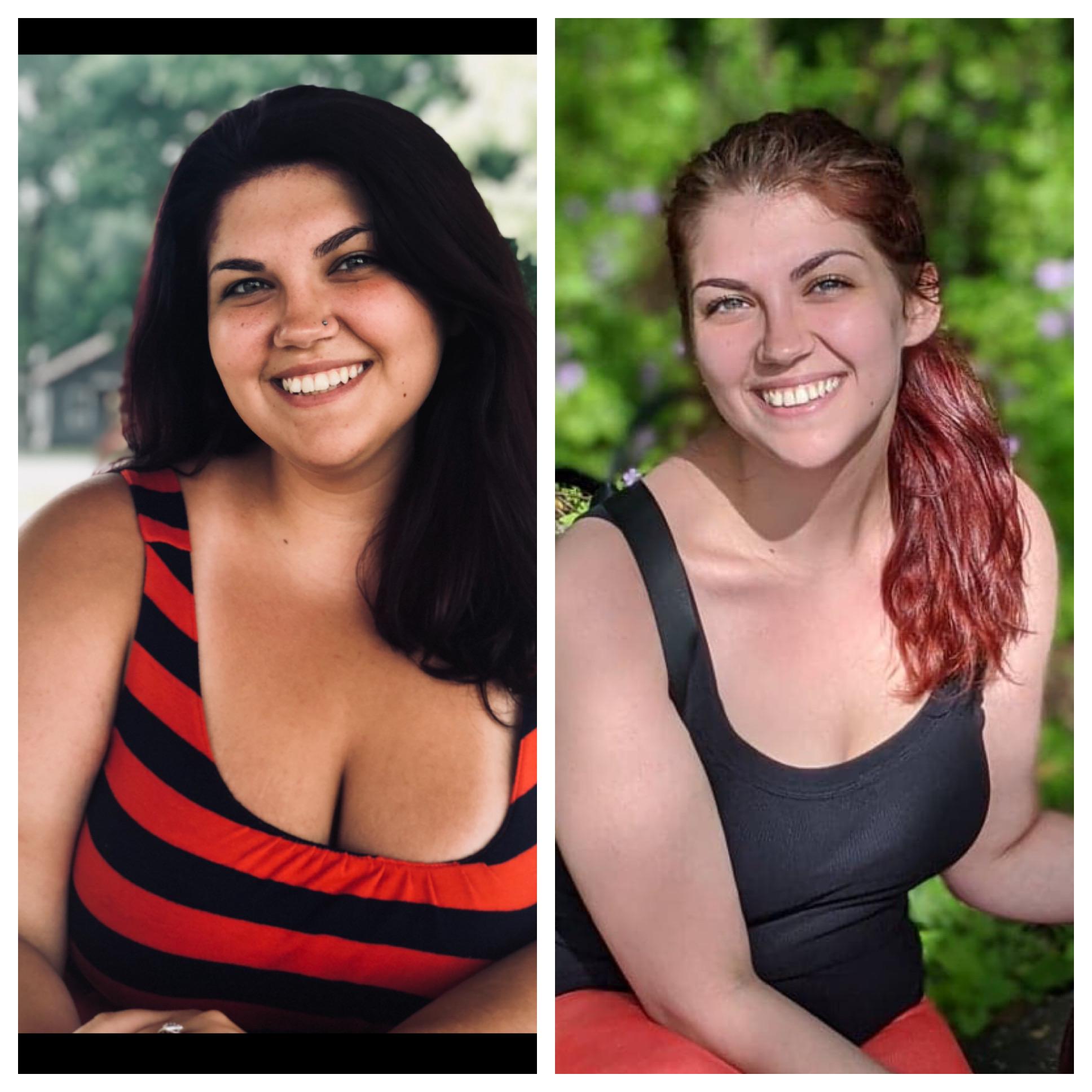 60 lbs Fat Loss Before and After 5'4 Female 210 lbs to 150 lbs