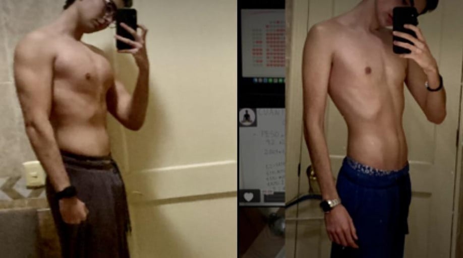 6 foot 1 Male Progress Pics of 34 lbs Weight Gain 136 lbs to 170 lbs