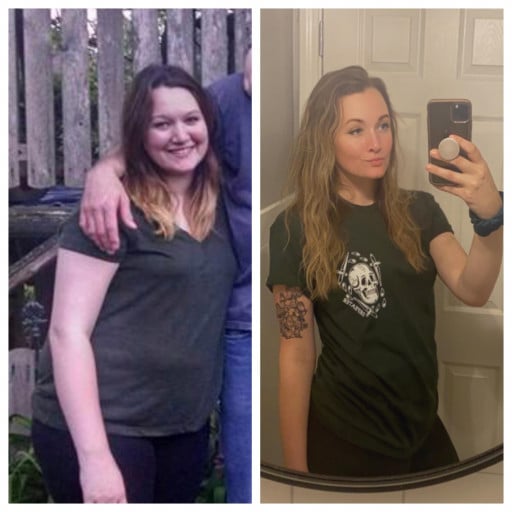 5 feet 10 Female 56 lbs Weight Loss Before and After 222 lbs to 166 lbs