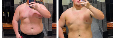 65 lbs Weight Loss Before and After 6 feet 2 Male 355 lbs to 290 lbs