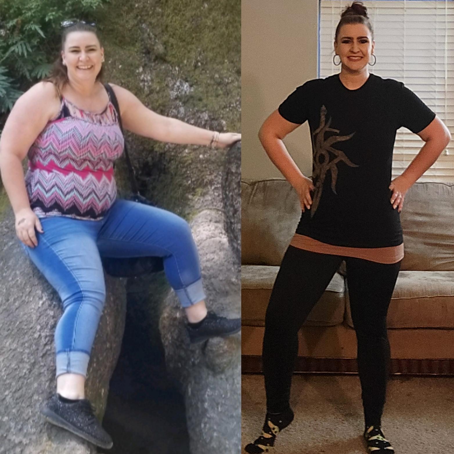 Progress Pics of 60 lbs Weight Loss 5 foot 7 Female 240 lbs to 180 lbs