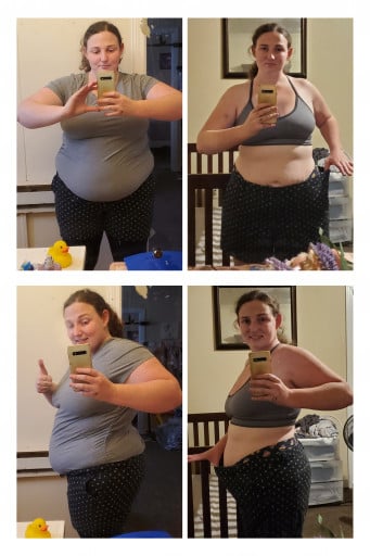 5 feet 4 Female 77 lbs Fat Loss Before and After 265 lbs to 188 lbs