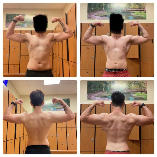 A progress pic of a 5'10" man showing a snapshot of 163 pounds at a height of 5'10