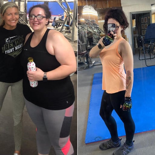 5 foot 5 Female Before and After 125 lbs Weight Loss 273 lbs to 148 lbs