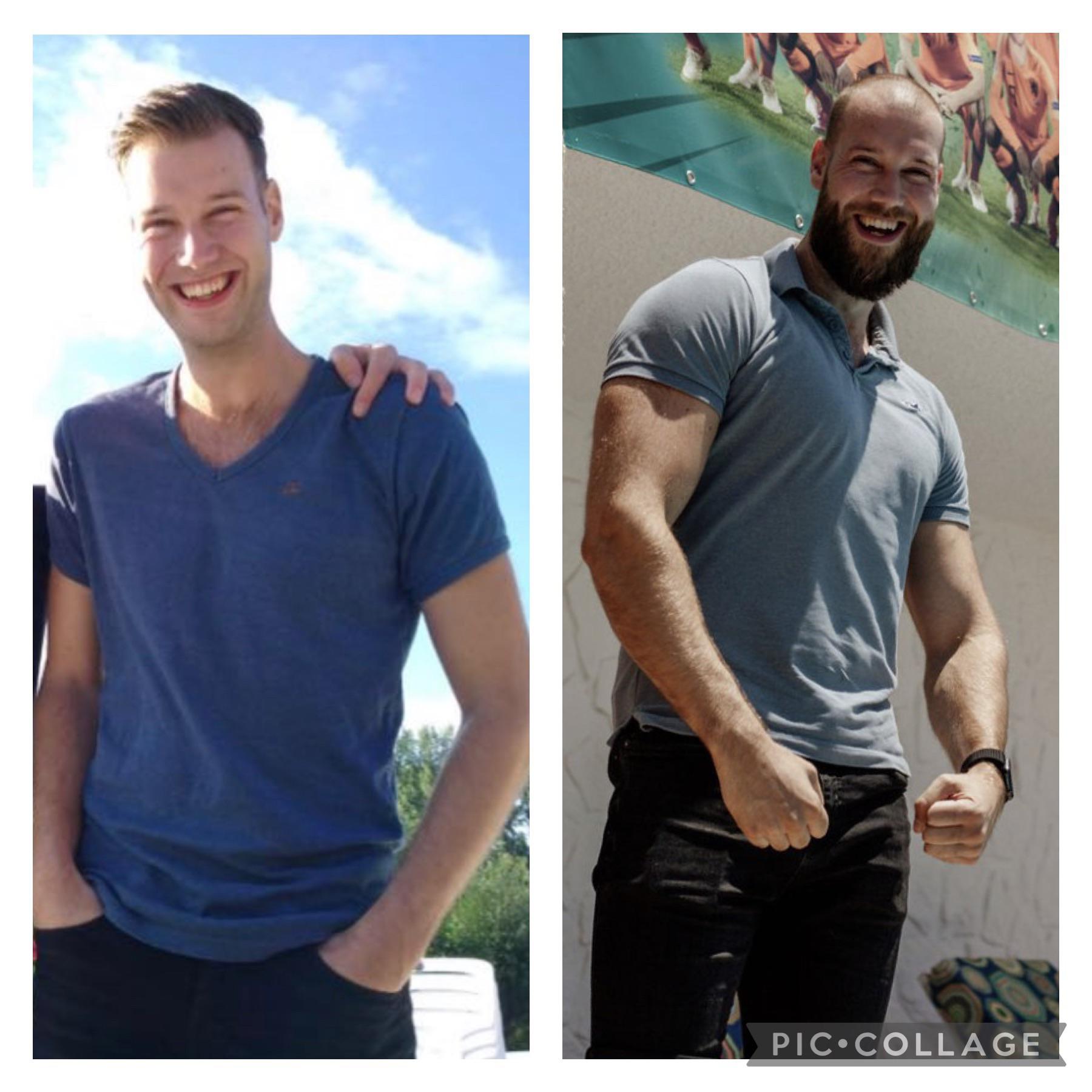 6'6 Male 45 lbs Weight Gain Before and After 171 lbs to 216 lbs