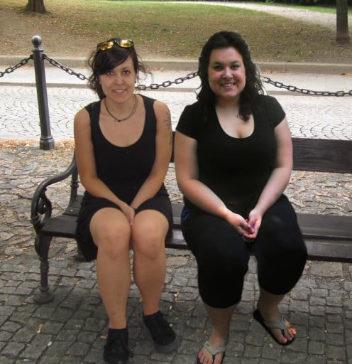 F/26/5'7” [238lbs > 152lbs = 74lbs] (2013-2015) Me last year compared to me in 2009 (I had to Photoshop my fat self into the photo obviously, but it is actually the same place and the same bench!
