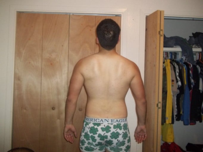 A progress pic of a 5'10" man showing a snapshot of 205 pounds at a height of 5'10