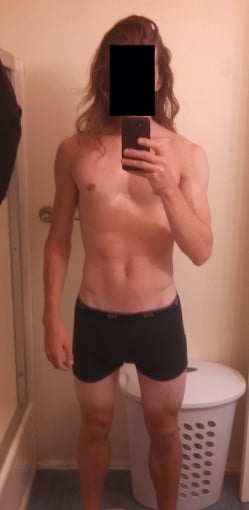 Before and After 40 lbs Weight Gain 6 foot 2 Male 145 lbs to 185 lbs