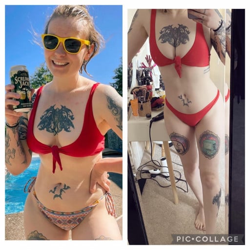 5'6 Female 19 lbs Weight Loss Before and After 154 lbs to 135 lbs
