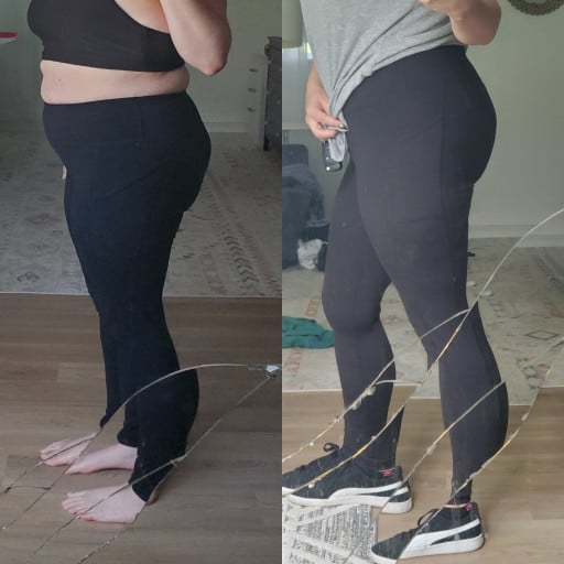 5'4 Female 2 lbs Weight Gain Before and After 165 lbs to 167 lbs