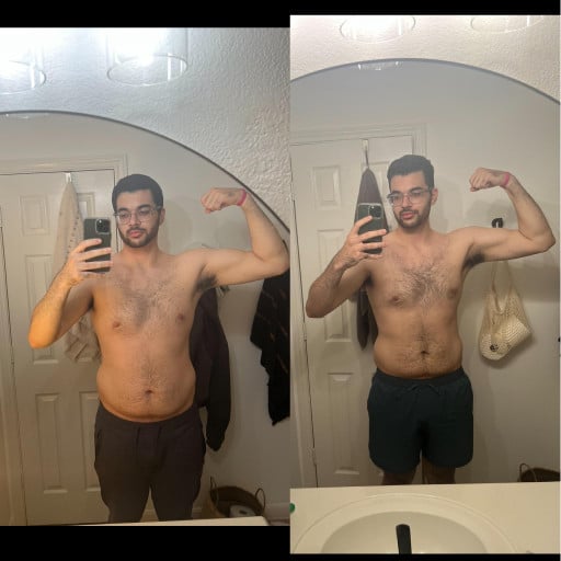 6 foot 3 Male 10 lbs Fat Loss Before and After 235 lbs to 225 lbs