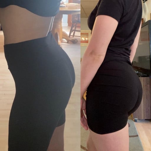 16 lbs Weight Loss Before and After 5'2 Female 133 lbs to 117 lbs