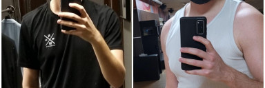 5 foot 11 Male Before and After 25 lbs Weight Gain 140 lbs to 165 lbs