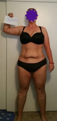 A picture of a 5'10" female showing a snapshot of 242 pounds at a height of 5'10