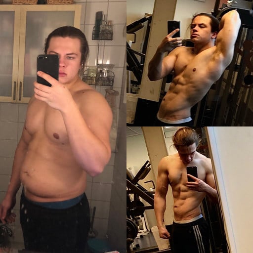 Progress Pics of 27 lbs Fat Loss 5'8 Male 190 lbs to 163 lbs