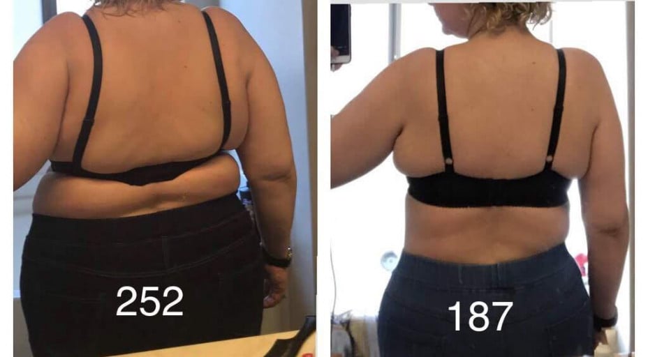 5'7 Female Progress Pics of 65 lbs Fat Loss 252 lbs to 187 lbs