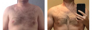 Before and After 31 lbs Fat Loss 5'5 Male 176 lbs to 145 lbs