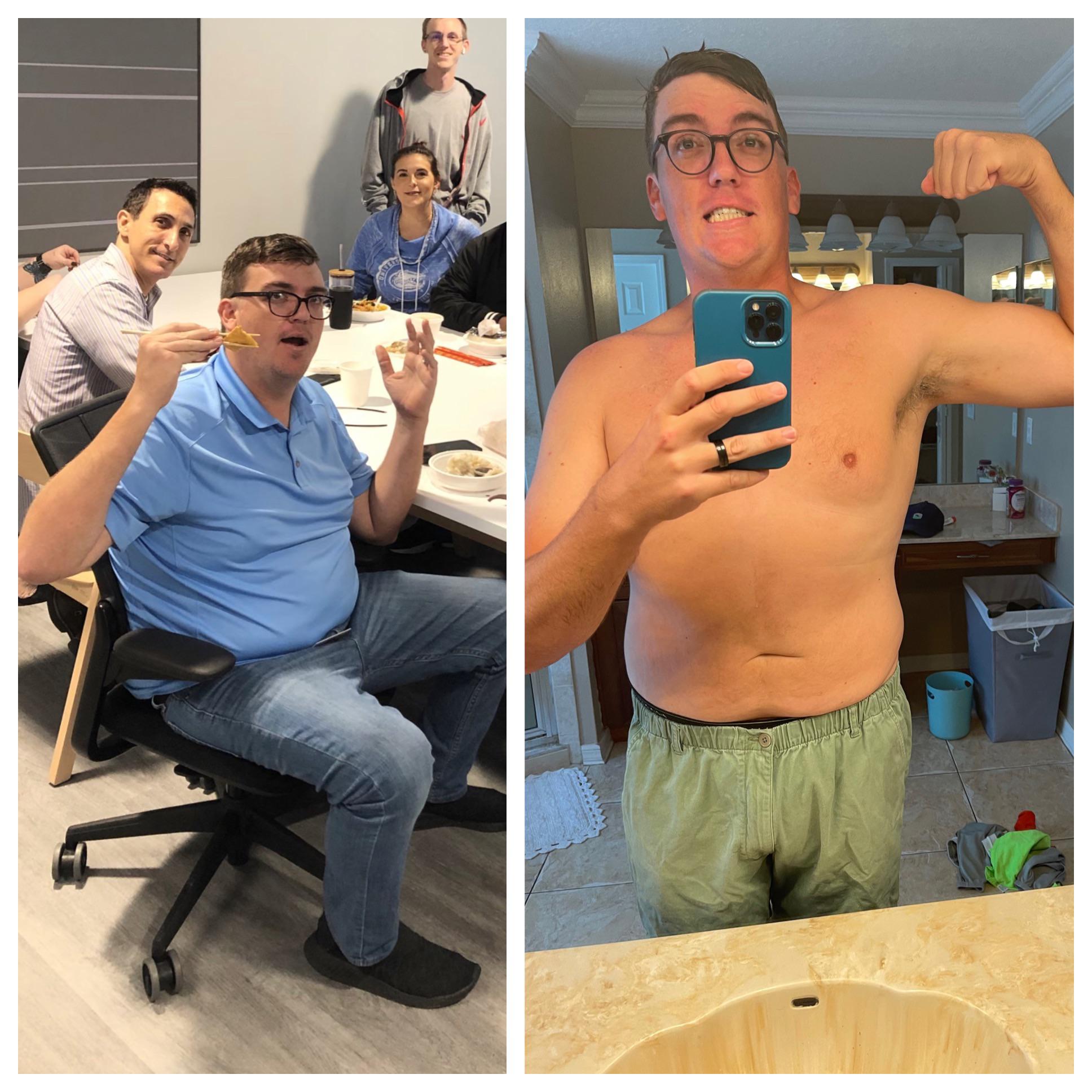 Progress Pics of 85 lbs Weight Loss 6 foot 7 Male 317 lbs to 232 lbs
