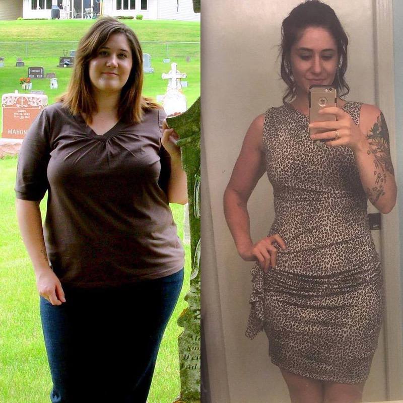 Before and After 160 lbs Weight Loss 5'6 Female 300 lbs to 140 lbs