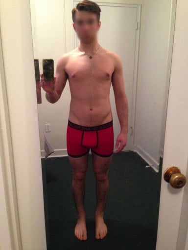 5'7 Male Before and After 30 lbs Weight Gain 127 lbs to 157 lbs
