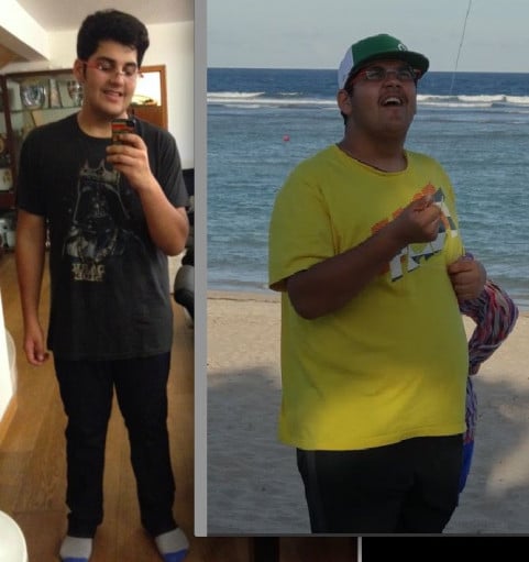Male at 15 Years Old and 5'11 Tall Loses 73 Pounds in One Year