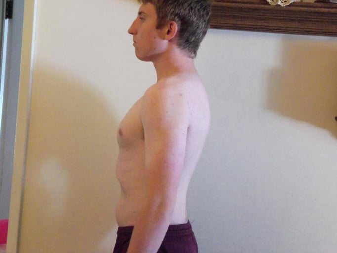 A photo of a 5'8" man showing a snapshot of 145 pounds at a height of 5'8